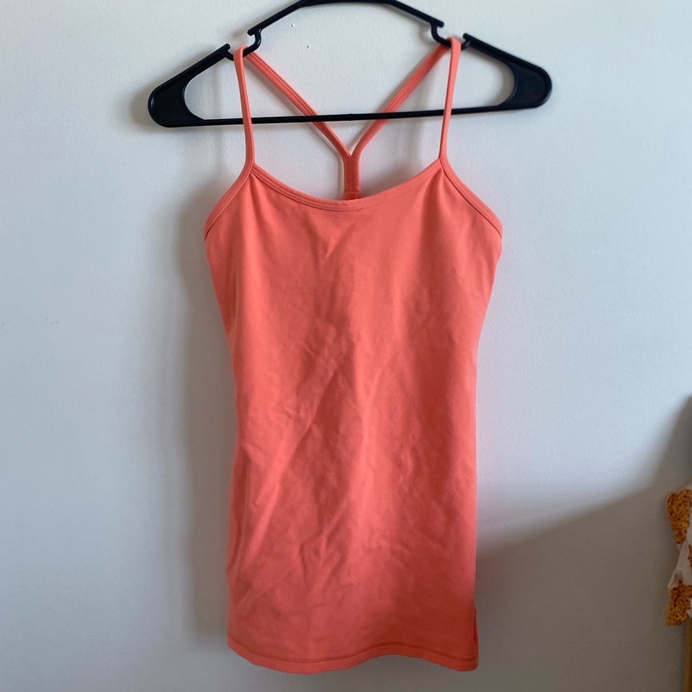 peach/coral lululemon tank top